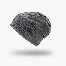 Load image into Gallery viewer, Ponytail Beanie Hat Winter Beanies Ponytail With Mesh And Rhinestone Flower