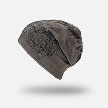 Load image into Gallery viewer, Ponytail Beanie Hat Winter Beanies Ponytail With Mesh And Rhinestone Flower