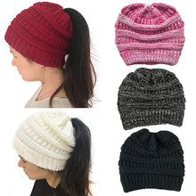 Load image into Gallery viewer, Ponytail Beanie Hat Female Knit  Ponytail Beanie Winter
