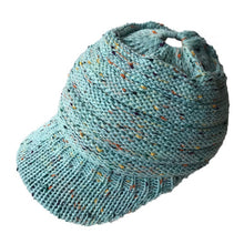 Load image into Gallery viewer, Ponytail Beanie Hat Female Knit  Ponytail Beanie Winter