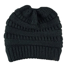 Load image into Gallery viewer, Ponytail Beanie Hat Female Knit  Ponytail Beanie Winter