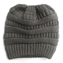 Load image into Gallery viewer, Ponytail Beanie Hat Female Knit  Ponytail Beanie Winter