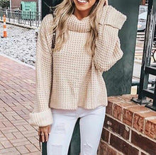 Load image into Gallery viewer, Oversized Sweater  Pull Femme Knitted Turtleneck Sweater Women