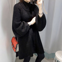 Load image into Gallery viewer, Oversized Sweater Autumn Winter Thick Long Sweater Women Lantern Sleeve