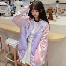Load image into Gallery viewer, Floral Spring Jacket New Cute Rainbow Horse Floral Embroidery