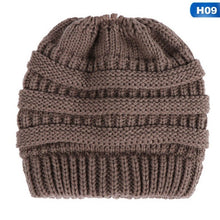 Load image into Gallery viewer, Ponytail Beanie Hat Fashion Women's Girls Stretch Knitted Wool Crochet