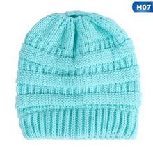 Load image into Gallery viewer, Ponytail Beanie Hat Fashion Women's Girls Stretch Knitted Wool Crochet