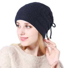 Load image into Gallery viewer, Ponytail Beanie Hat Winter Knitted Fleece Hats Dual Use Men Women Cap
