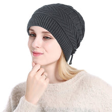 Load image into Gallery viewer, Ponytail Beanie Hat Winter Knitted Fleece Hats Dual Use Men Women Cap