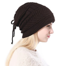 Load image into Gallery viewer, Ponytail Beanie Hat Winter Knitted Fleece Hats Dual Use Men Women Cap