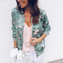 Load image into Gallery viewer, Floral Spring Jacket Zipper Plus Size Women&#39;s Jacket Floral