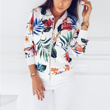 Load image into Gallery viewer, Floral Spring Jacket Zipper Plus Size Women&#39;s Jacket Floral