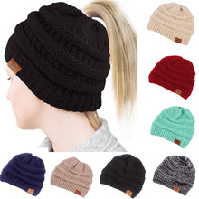 Load image into Gallery viewer, Ponytail Beanie Hat 2019 Ponytail Beanie Winter
