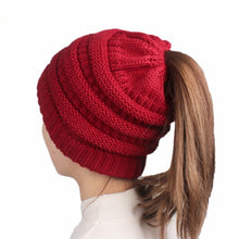 Load image into Gallery viewer, Ponytail Beanie Hat 2019 Ponytail Beanie Winter