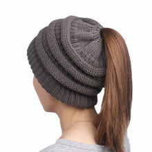 Load image into Gallery viewer, Ponytail Beanie Hat 2019 Ponytail Beanie Winter