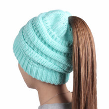 Load image into Gallery viewer, Ponytail Beanie Hat 2019 Ponytail Beanie Winter