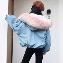 Load image into Gallery viewer, Winter/Spring Coat New Warm Winter Bomber Women Spring Autumn Hooded Coat Jeans