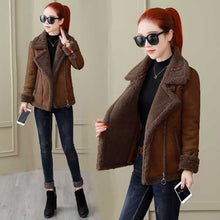 Load image into Gallery viewer, Lambs wool Coat Lady Winter Thick Warm Coats New Fashion Women Cute Slim