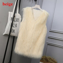 Load image into Gallery viewer, Lambs wool Coat Purple Long Faux Fur Vest Women