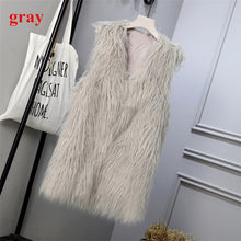 Load image into Gallery viewer, Lambs wool Coat Purple Long Faux Fur Vest Women