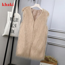 Load image into Gallery viewer, Lambs wool Coat Purple Long Faux Fur Vest Women