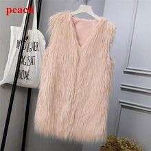 Load image into Gallery viewer, Lambs wool Coat Purple Long Faux Fur Vest Women