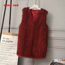 Load image into Gallery viewer, Lambs wool Coat Purple Long Faux Fur Vest Women