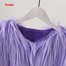 Load image into Gallery viewer, Lambs wool Coat Purple Long Faux Fur Vest Women