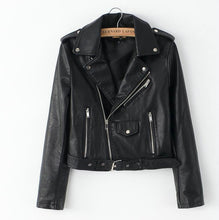 Load image into Gallery viewer, Leather Jackets 2019 Spring Bright Yellow Women   Zipper Leather Coa