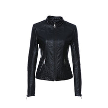 Load image into Gallery viewer, Leather Jackets 2019 New Spring   Black Color Mandarin Collar Zippers Short