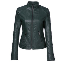 Load image into Gallery viewer, Leather Jackets 2019 New Spring   Black Color Mandarin Collar Zippers Short