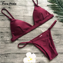 Load image into Gallery viewer, Padded Swimwear 9 Colors Solid Bikini Set 2019 Sexy Push Up