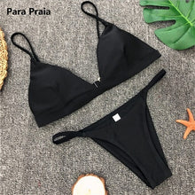Load image into Gallery viewer, Padded Swimwear 9 Colors Solid Bikini Set 2019 Sexy Push Up