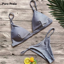 Load image into Gallery viewer, Padded Swimwear 9 Colors Solid Bikini Set 2019 Sexy Push Up