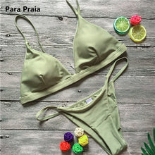 Load image into Gallery viewer, Padded Swimwear 9 Colors Solid Bikini Set 2019 Sexy Push Up