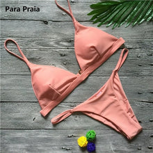 Load image into Gallery viewer, Padded Swimwear 9 Colors Solid Bikini Set 2019 Sexy Push Up