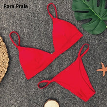 Load image into Gallery viewer, Padded Swimwear 9 Colors Solid Bikini Set 2019 Sexy Push Up