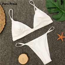 Load image into Gallery viewer, Padded Swimwear 9 Colors Solid Bikini Set 2019 Sexy Push Up