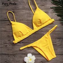 Load image into Gallery viewer, Padded Swimwear 9 Colors Solid Bikini Set 2019 Sexy Push Up