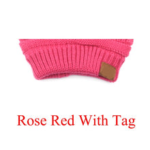 Load image into Gallery viewer, Ponytail Beanie Hat Fashion Ponytail Beanie Women Stretch Knitted Crochet Beanies