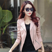 Load image into Gallery viewer, Leather Jackets 2019 Spring Autumn    Soft Faux   Coat Short Slim Black Motorcycle Jackets