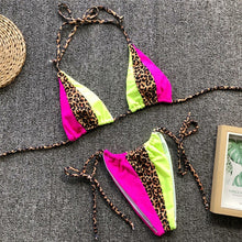 Load image into Gallery viewer, Padded Swimwear  Triangle leopard bikinis 2019