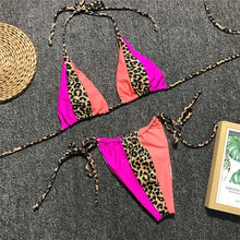 Load image into Gallery viewer, Padded Swimwear  Triangle leopard bikinis 2019