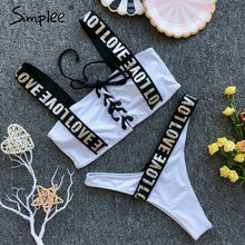 Load image into Gallery viewer, Padded Swimwear Simplee Sexy push up two-piece bodysuit women padded playsuit Summer