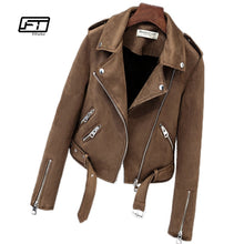 Load image into Gallery viewer, Leather Jackets New Autumn Faux Suede Womens Motorcycle