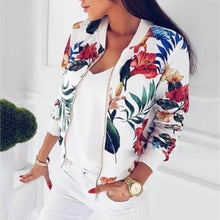 Load image into Gallery viewer, Floral Spring Jacket Women  Retro Ladies Short Thin Slim Bomber