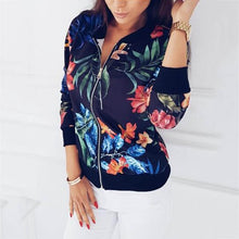 Load image into Gallery viewer, Floral Spring Jacket Women  Retro Ladies Short Thin Slim Bomber