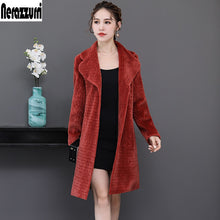 Load image into Gallery viewer, Lambs wool Coat real sheep fur jacket women 2019 winter