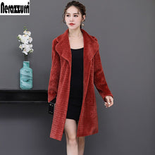 Load image into Gallery viewer, Lambs wool Coat real sheep fur jacket women 2019 winter