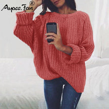 Load image into Gallery viewer, Oversized Sweater Autumn Winter Oversize Sweater Knitted Pullover